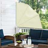 1.4m Patio Fan Wind Break Manual Awning in Ivory