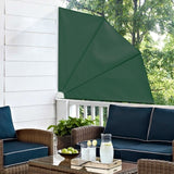 1.4m Patio Fan Wind Break Manual Awning in Green