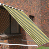 1.0m Half Cassette Drop Arm Awning, Yellow and Grey Stripe