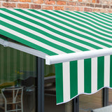 2.5m Budget Manual Awning, Green and White