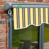 3.5m Half Cassette Electric Yellow and Grey Awning (Charcoal Cassette)