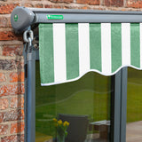 3.5m Half Cassette Manual Green and White Awning (Charcoal Cassette)