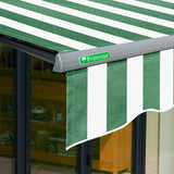 3.5m Half Cassette Manual Green and White Awning (Charcoal Cassette)