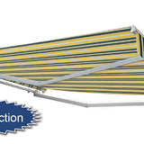 4m Half Cassette Manual Awning, Yellow and Grey (4.0m Projection)