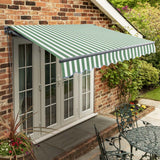 4m Standard Manual Green and White Awning (Charcoal Cassette)