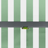 4m Standard Manual Green Stripe Awning (Charcoal Cassette)