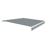 3.5m Full Cassette Electric Awning, Pin Striped Grey