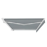 3.5m Full Cassette Electric Awning, Pin Striped Grey