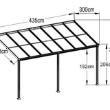 14ft x 10ft Anthracite Veranda Garden Canopy - Primrose™