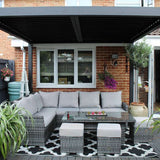 3m x 3m Deluxe Charcoal Pergola with Louvered Shutter Roof by Primrose Living