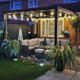 3m x 3m Deluxe Charcoal Pergola with Louvered Shutter Roof by Primrose Living