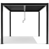 3m x 3m Deluxe Charcoal Pergola with Louvered Shutter Roof by Primrose Living