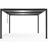 6m x 3m Deluxe Charcoal Pergola with Louvered Shutter Roof by Primrose Living