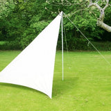 Portable Ivory Wind Break Kit w/ Poles, Ropes and Pegs - Triangle