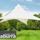 Portable Pyramid Ivory Shade Sail Kit w/ Pole, Ropes and Pegs - Easy Set Up