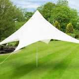 Portable Pyramid Ivory Shade Sail Kit w/ Pole, Ropes and Pegs - Easy Set Up