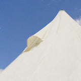 Portable Pyramid Ivory Shade Sail Kit w/ Pole, Ropes and Pegs - Easy Set Up