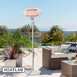 Freestanding Electric Quartz Bulb Patio Heater in White| Heatlab®