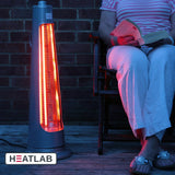 900W IPX4 Streamline Rotating Patio Heater with 2 Power Settings by Heatlab®